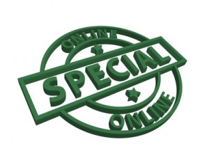 "Online Special" 3D stamp